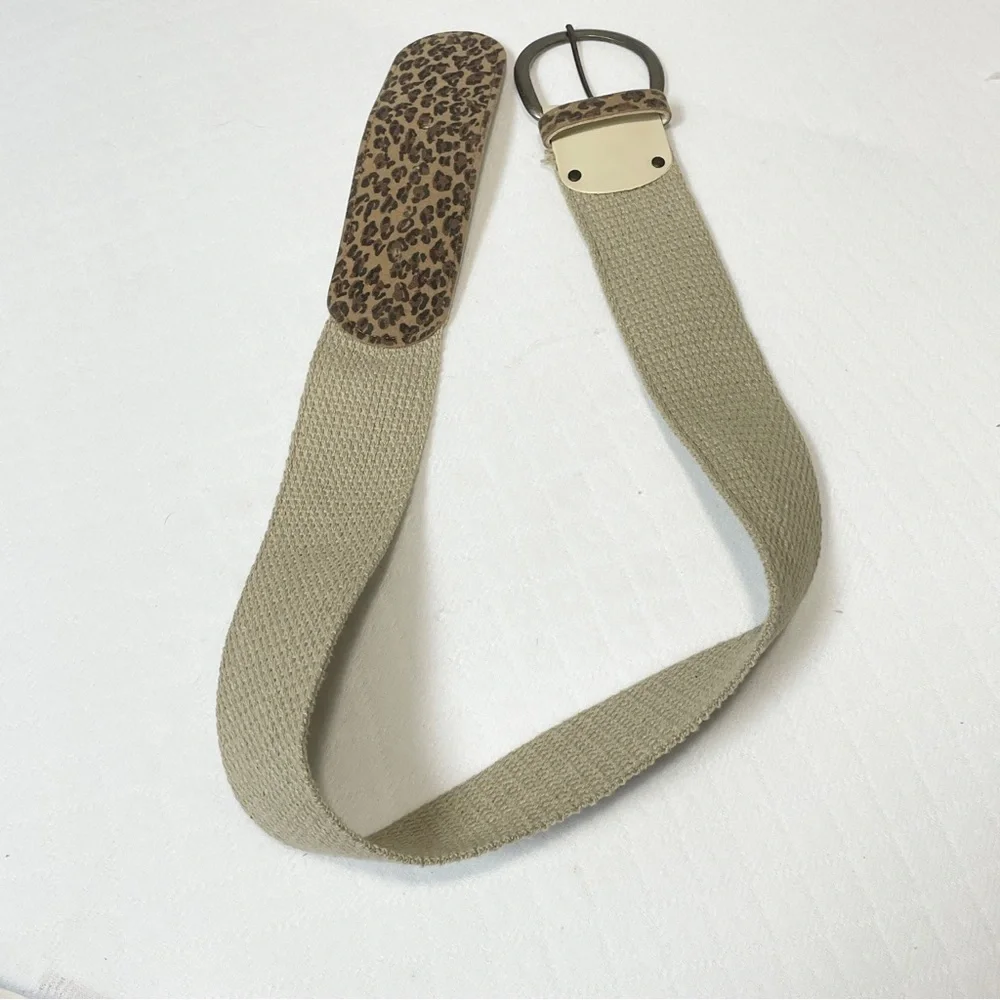 Leopard Print Belt with Tan‎ Strap